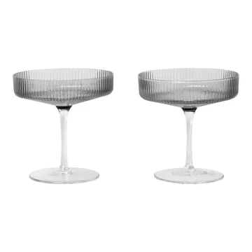 Ripple champagneglass 2-pakning - Smoked grey - Ferm Living