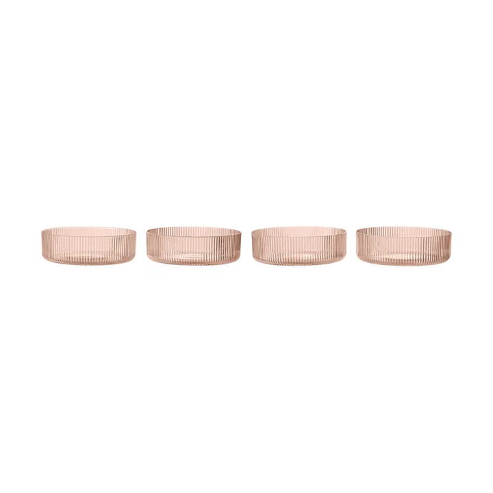 Ripple frokostskål 4-pakning - Blush - Ferm Living