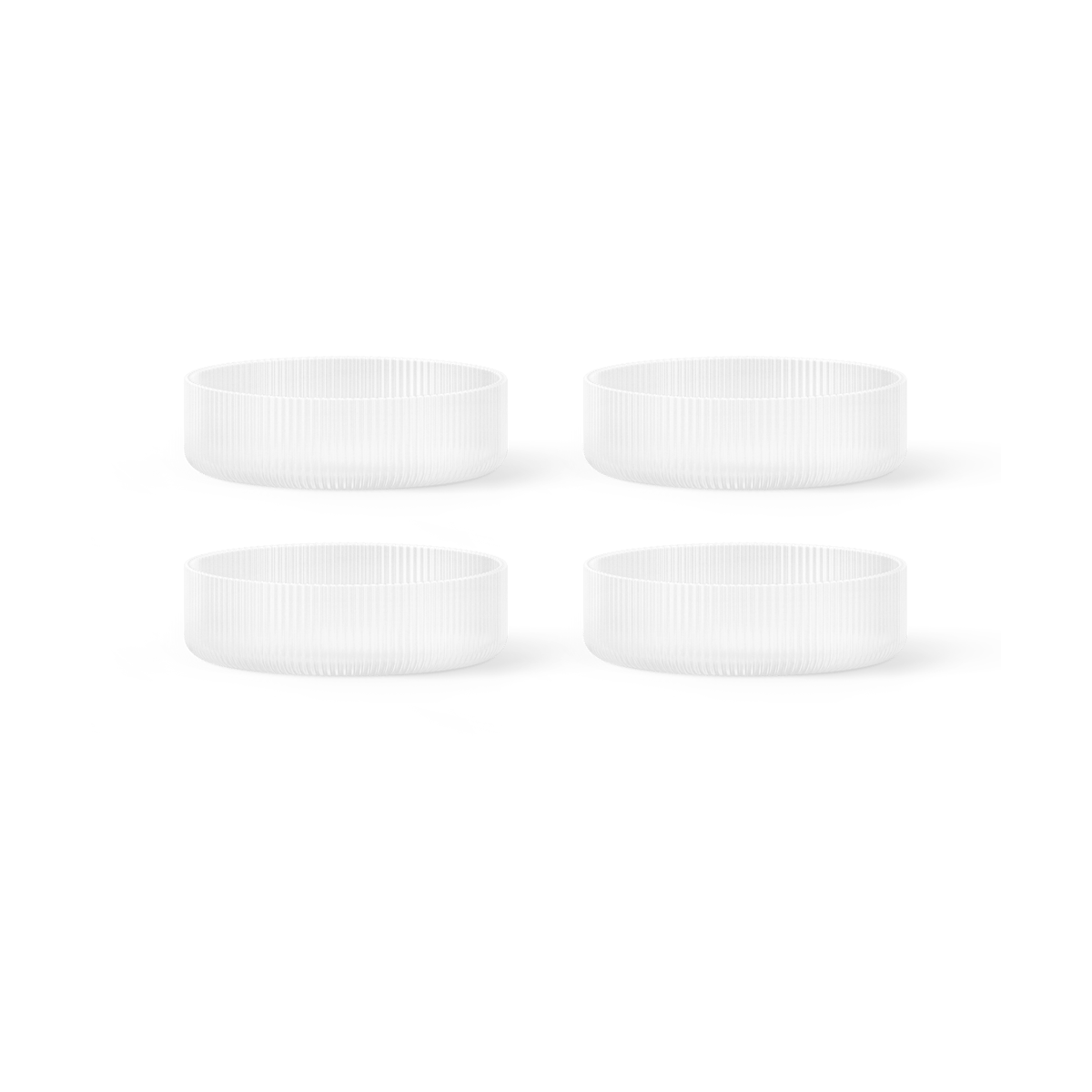 Ferm Living, Ripple Serveringsskål 4-pakning - Frosted