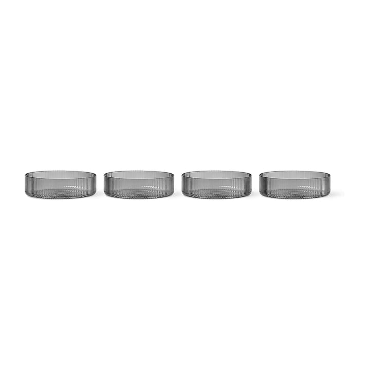 Ripple frokostskål 4-pakning - smoked grey - Ferm Living