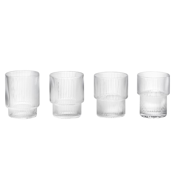 Ripple glass 4-pakn. - klar - Ferm Living