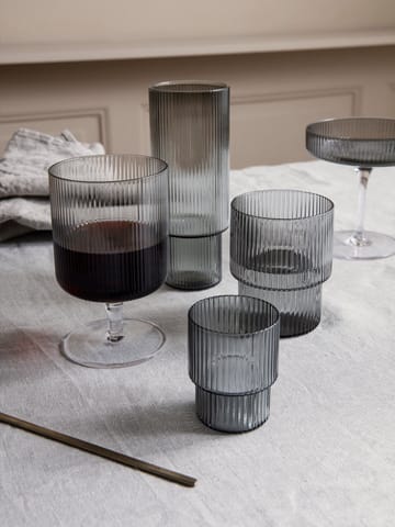 Ripple glass 4-pakn. - Smoked grey - Ferm Living