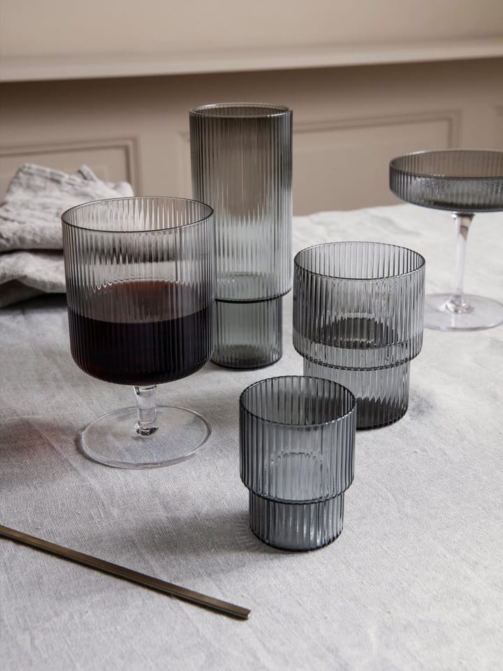 Ripple glass 4-pakn., Smoked grey Ferm Living