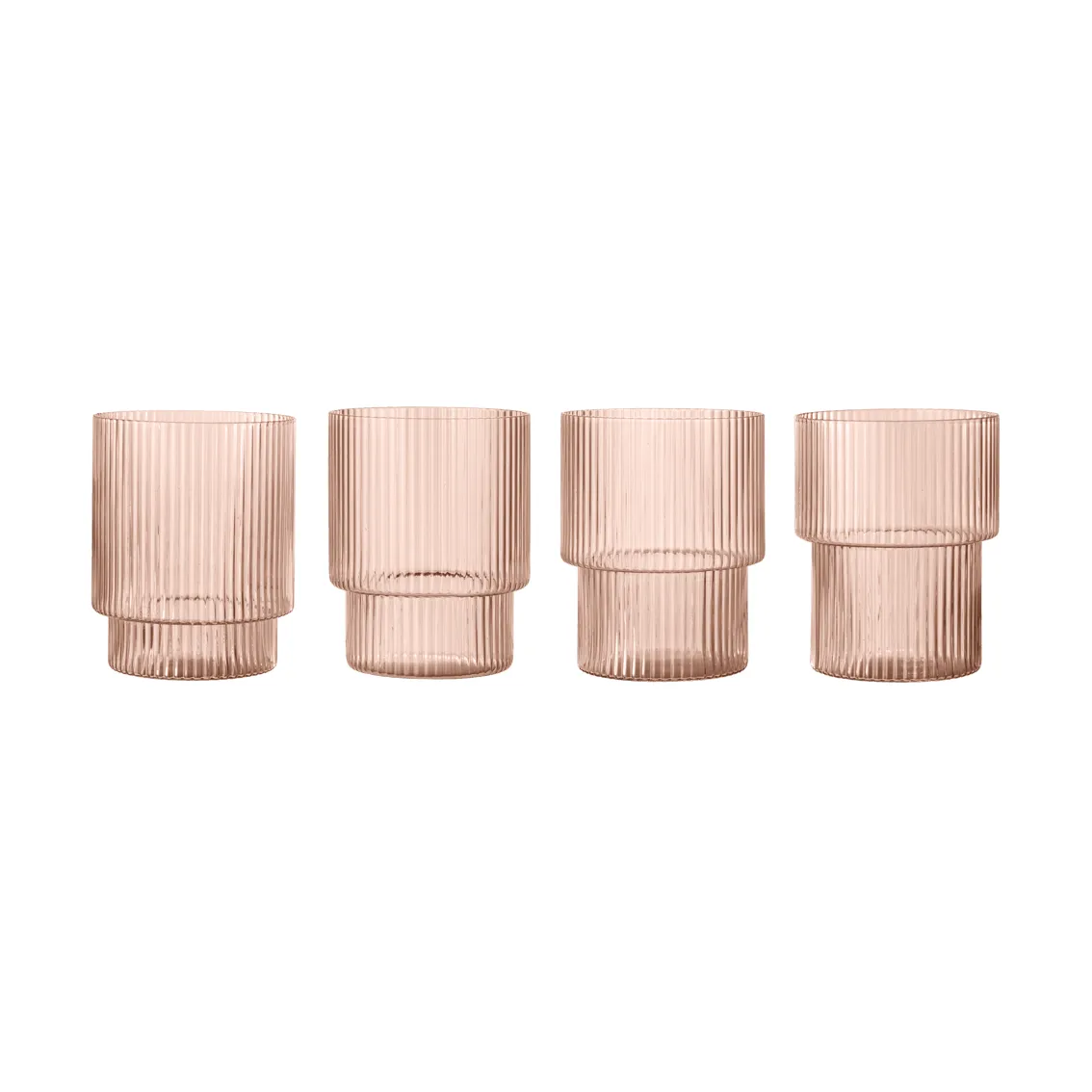 Ripple glass 4-pakning, Blush Ferm Living