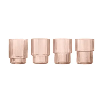 Ripple glass 4-pakning - Blush - Ferm Living