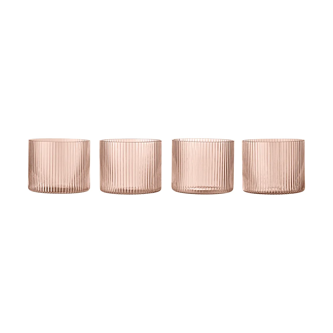 Ripple glass lavt 4-pakning, Blush Ferm Living