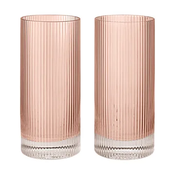 Ripple Highball glass 48 cl 2‑pakning - Blush - Ferm Living