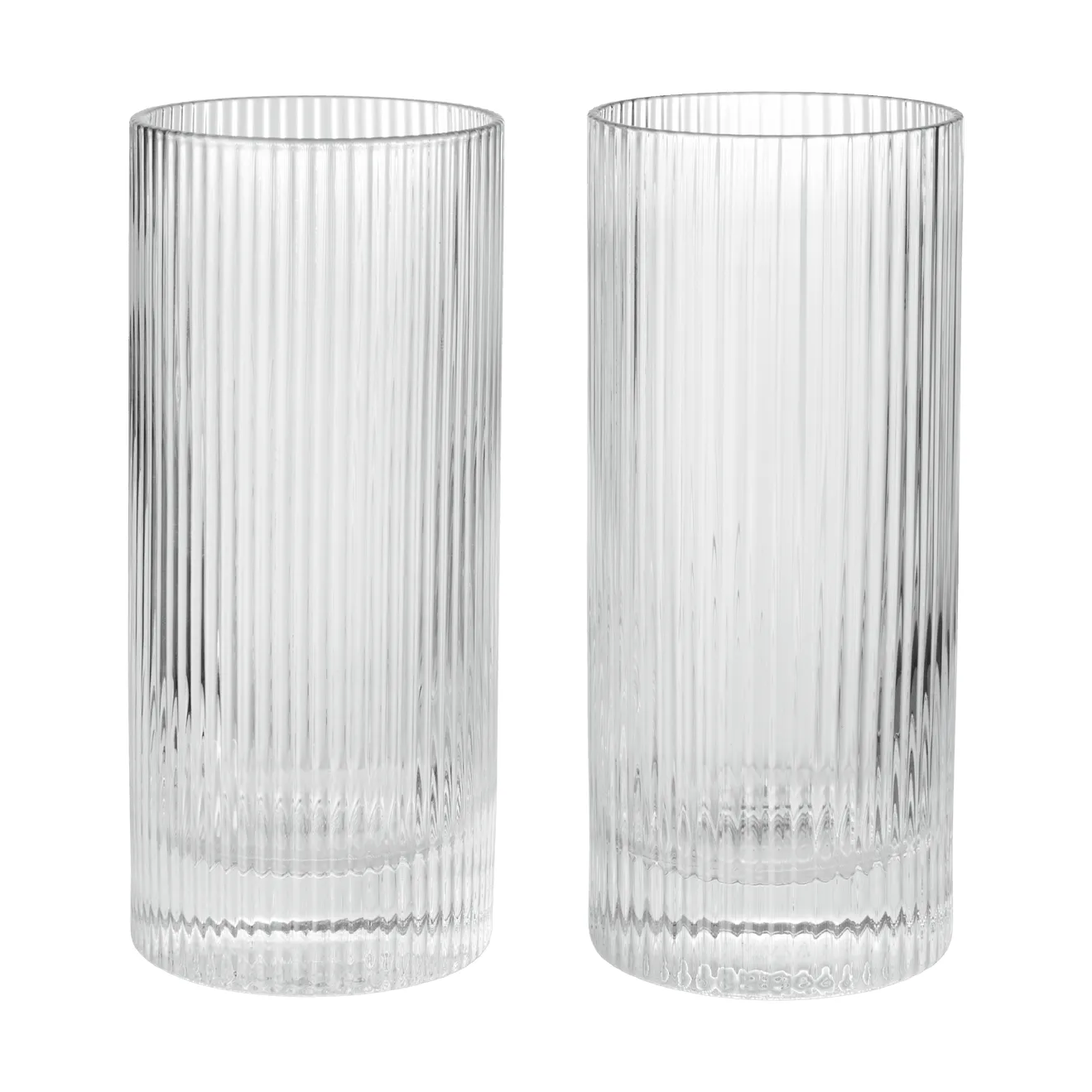Ripple Highball glass 48 cl 2‑pakning, Clear Ferm Living