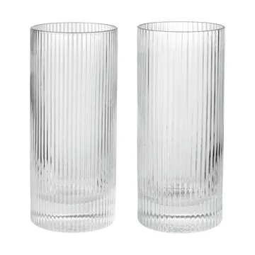Ripple Highball glass 48 cl 2‑pakning - Clear - Ferm Living