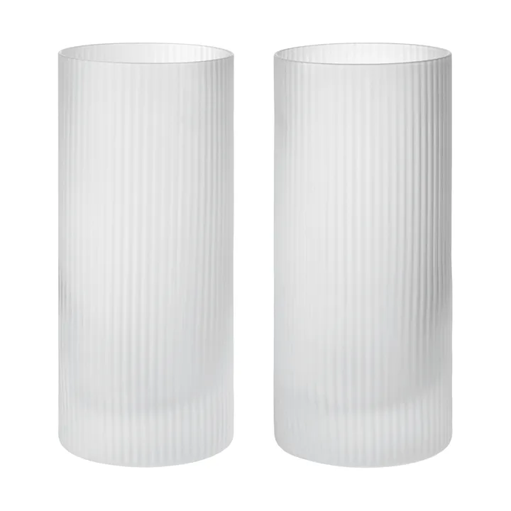 Ripple Highball glass 48 cl 2‑pakning - Clear - Ferm Living