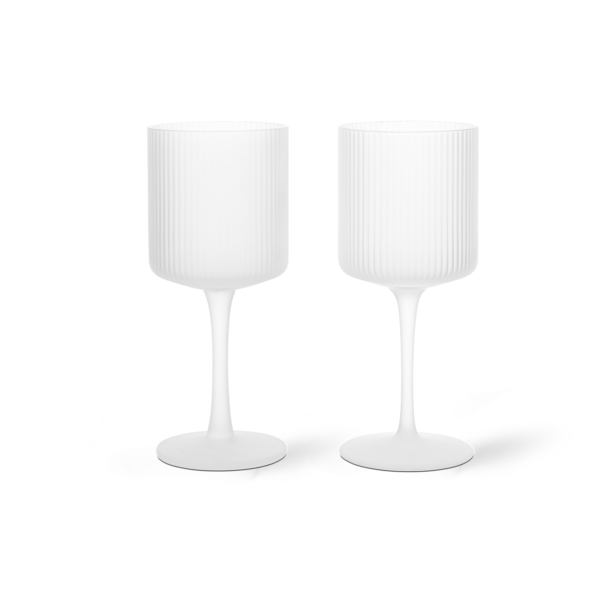 Ferm Living Ripple hvitvinsglass 26 cl 2-pakning Frosted