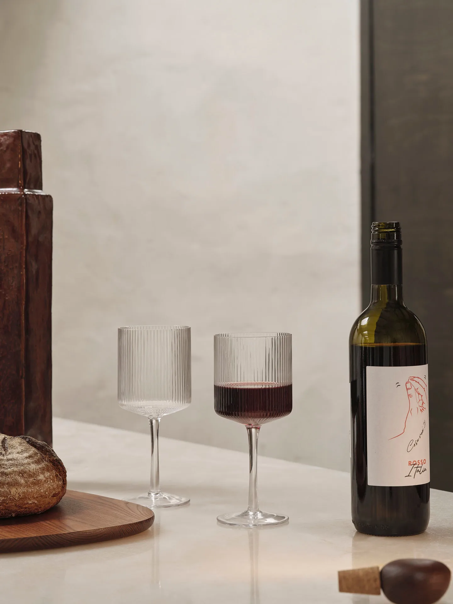 Ripple karaffel og glass 17 deler - Klar Ferm Living
