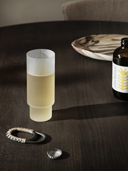 Ripple long drink glass 4-pakk, Frosted Ferm Living