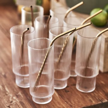 Ripple long drink glass 4-pakk - klar - Ferm Living