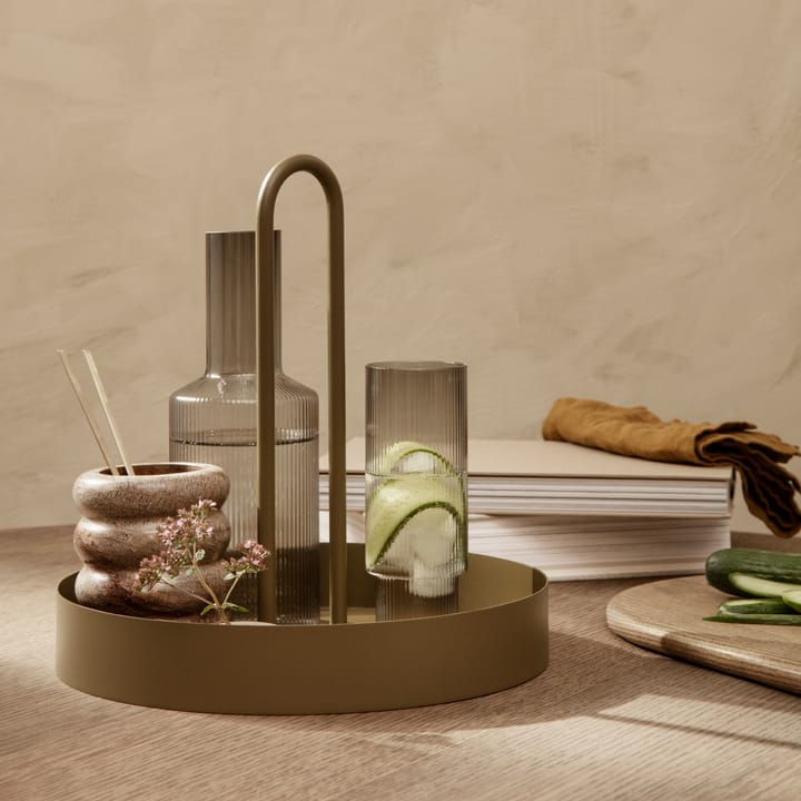 Ripple long drink glass 4-pakk, Smoked grey Ferm Living