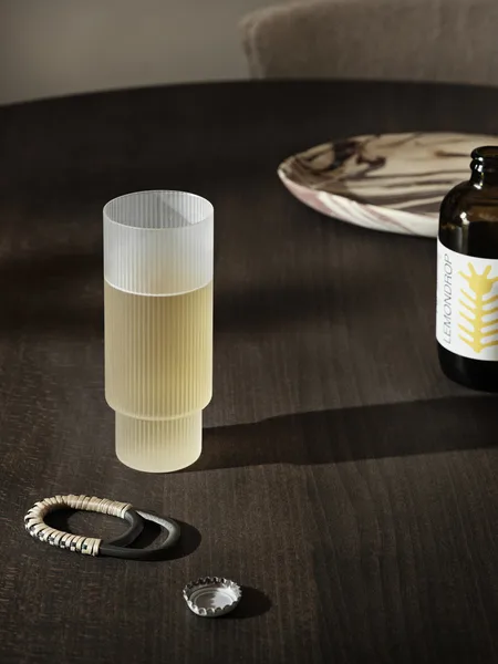 Ripple long drink glass 4-pakning, Frosted Ferm Living