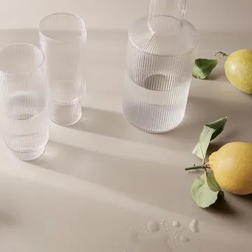Ripple long drink glass 4-pakning - klar - Ferm Living