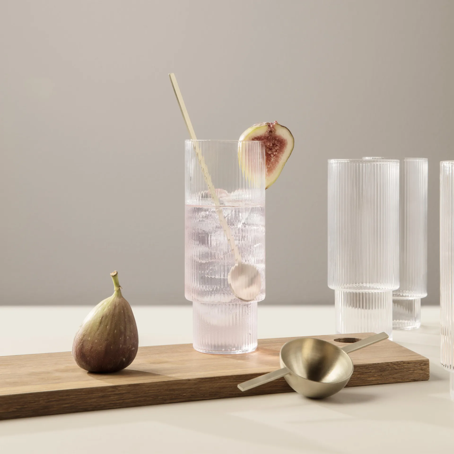 Ripple long drink glass 4-pakning, klar Ferm Living