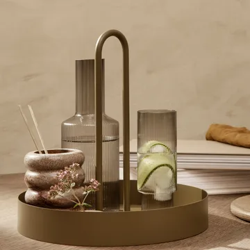 Ripple long drink glass 4-pakning - Smoked grey - Ferm Living