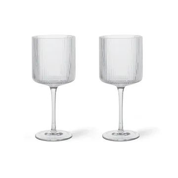 Ripple rødvinsglass 32,5 cl 2-pakning - Clear - Ferm Living