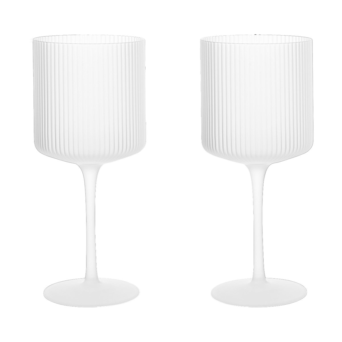 Ferm Living Ripple rødvinsglass 32,5 cl 2-pakning Frosted