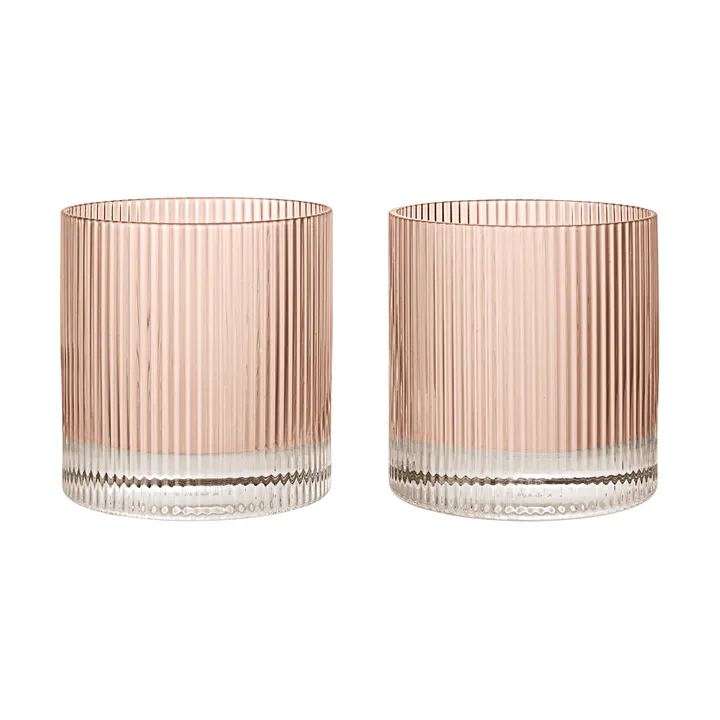 Ripple tumbler glass 25 cl 2-pakning - Blush - Ferm Living