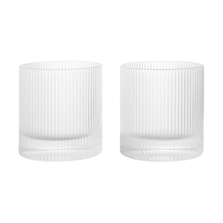 Ripple tumbler glass 25 cl 2-pakning, Clear Ferm Living