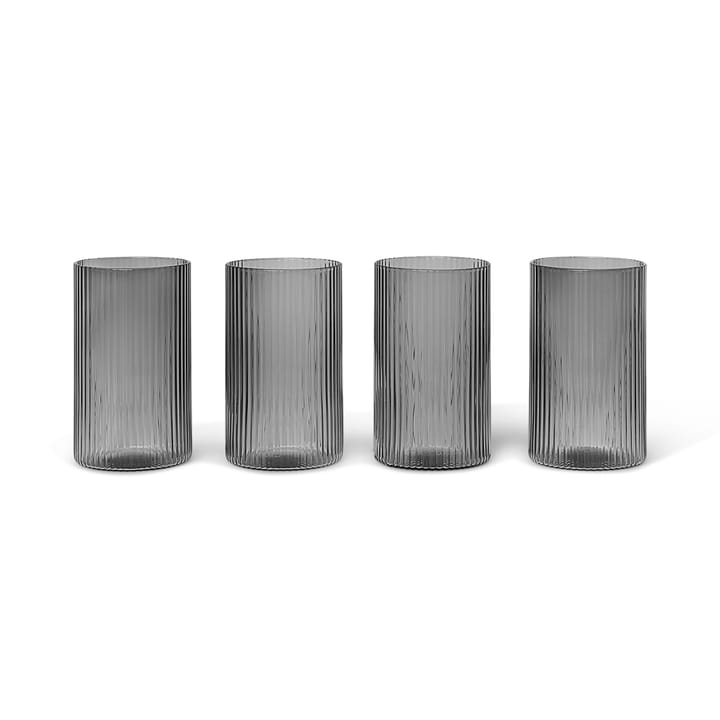 Ripple verrines serveringsglass 14 cl 4-stk. - Smoked grey - Ferm Living