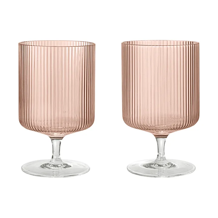 Ripple vinglass 2-pakning - Blush - Ferm Living