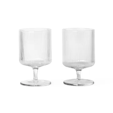 Ripple vinglass 2-pakning - Klar - Ferm Living