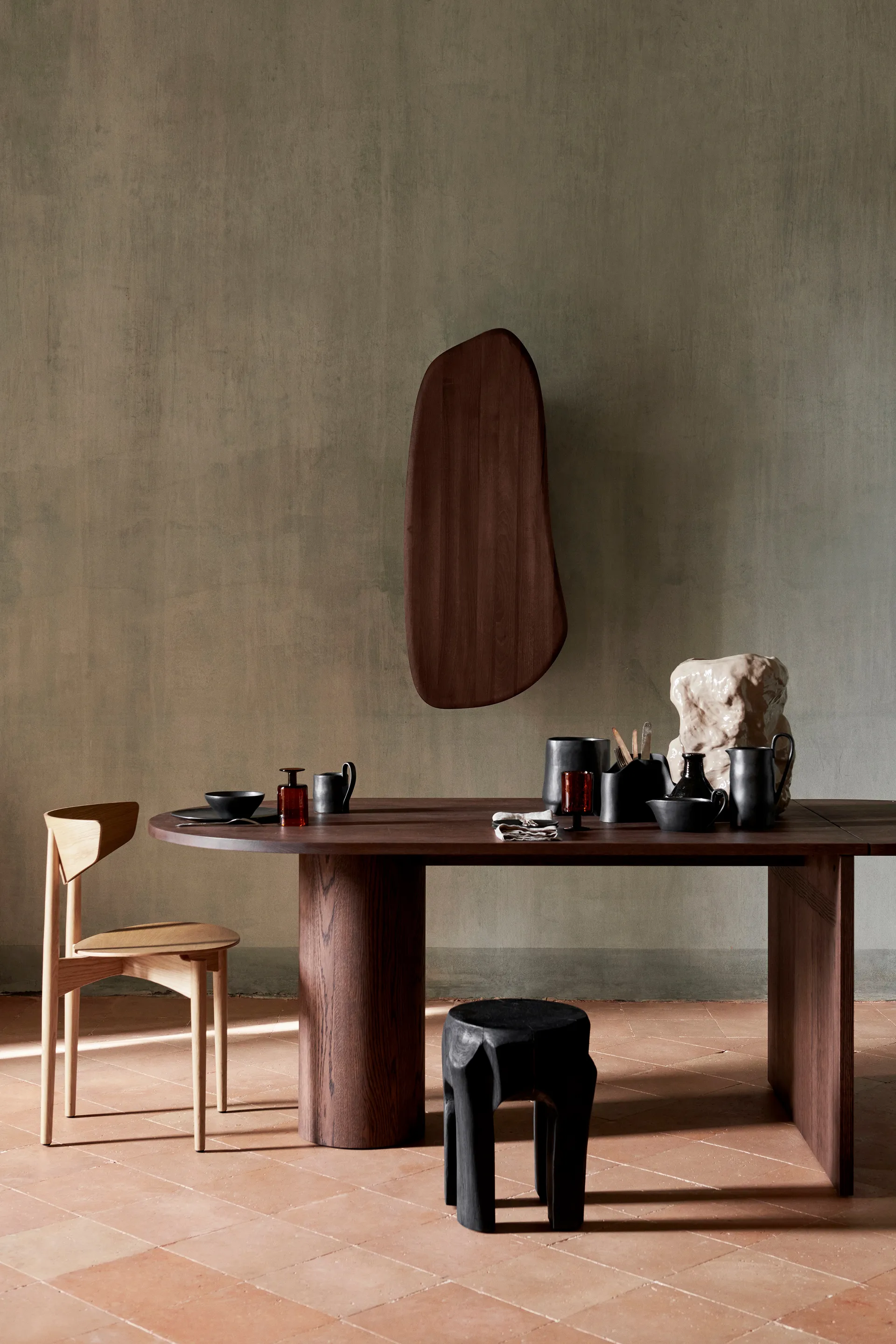 Root rund krakk Ø30x40 cm, Black stained Ferm Living