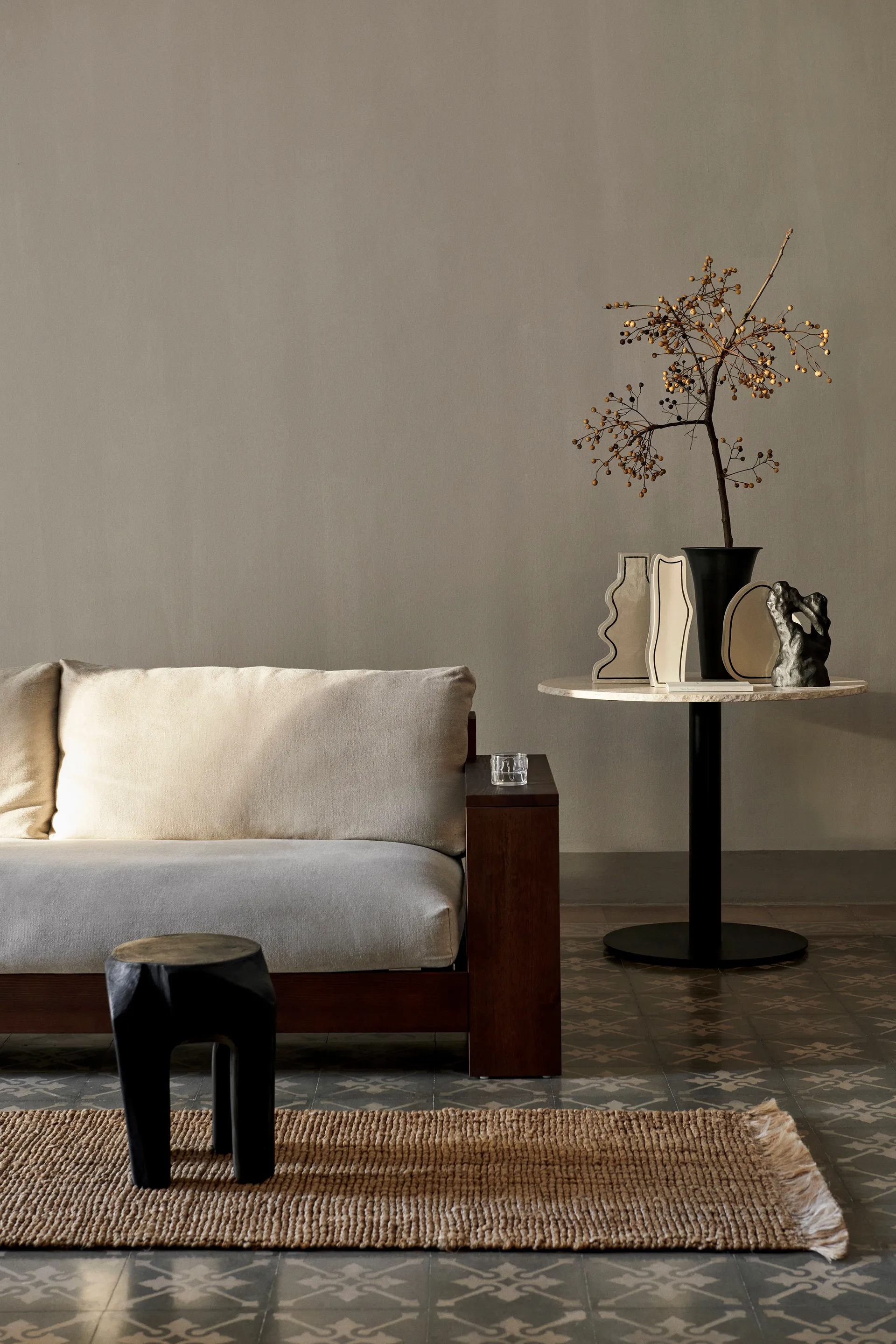 Root rund krakk Ø30x40 cm, Black stained Ferm Living