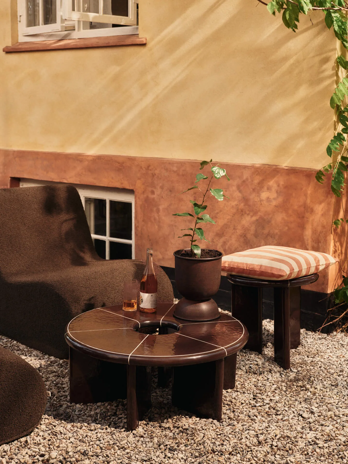 Rouli center module pure bouclé modulsofa, Chestnut brown Ferm Living