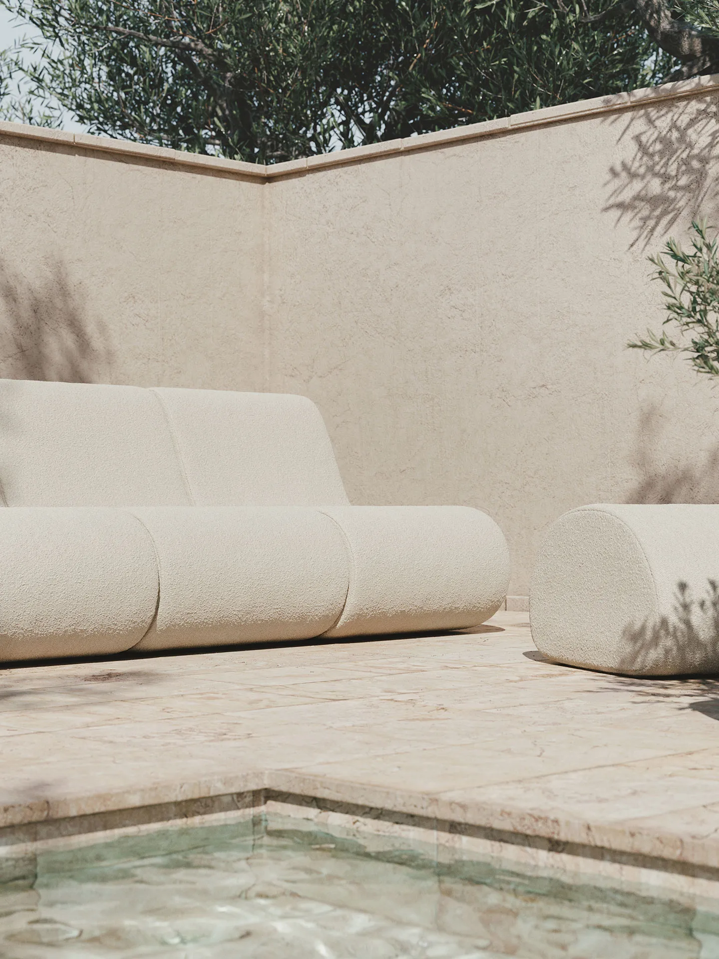 Rouli pouf pure bouclé sittepuff, Off-white Ferm Living