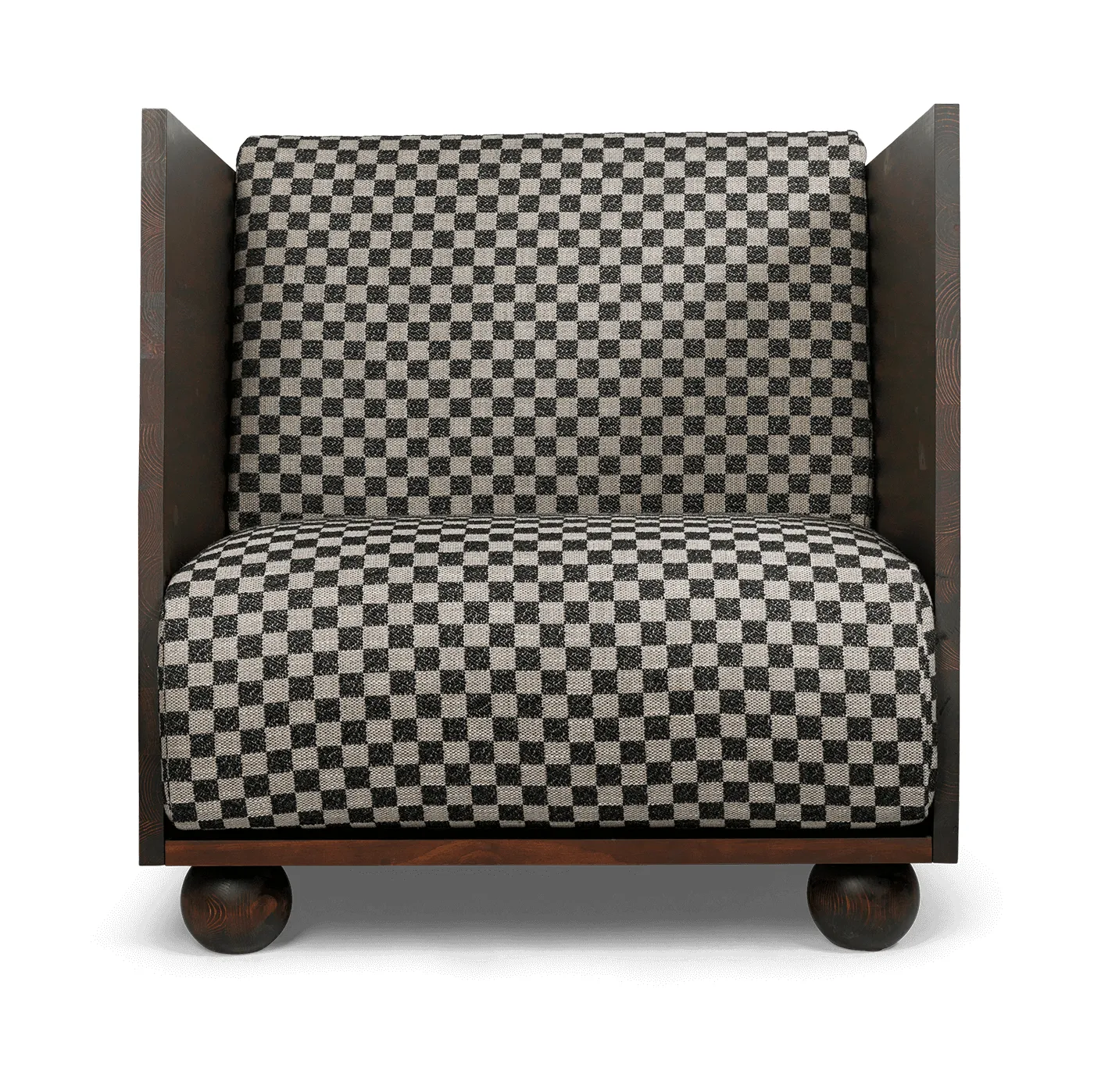 Rum Lounge Chair Check, Dark Stained-Sand-Black Ferm Living