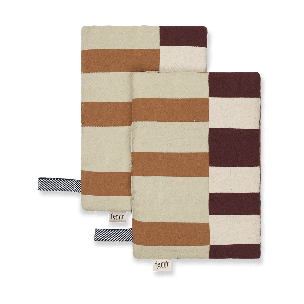 Ferm Living Section grytelapp 2-stk. Patchwork | Skandinavisk Design | Grytekluter & Grytevotter | Beige