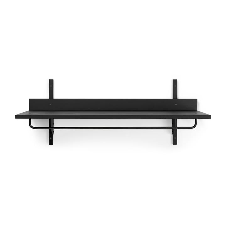 Sector hylle med stang 37 x 87 cm - Black ash-black brass - ferm LIVING