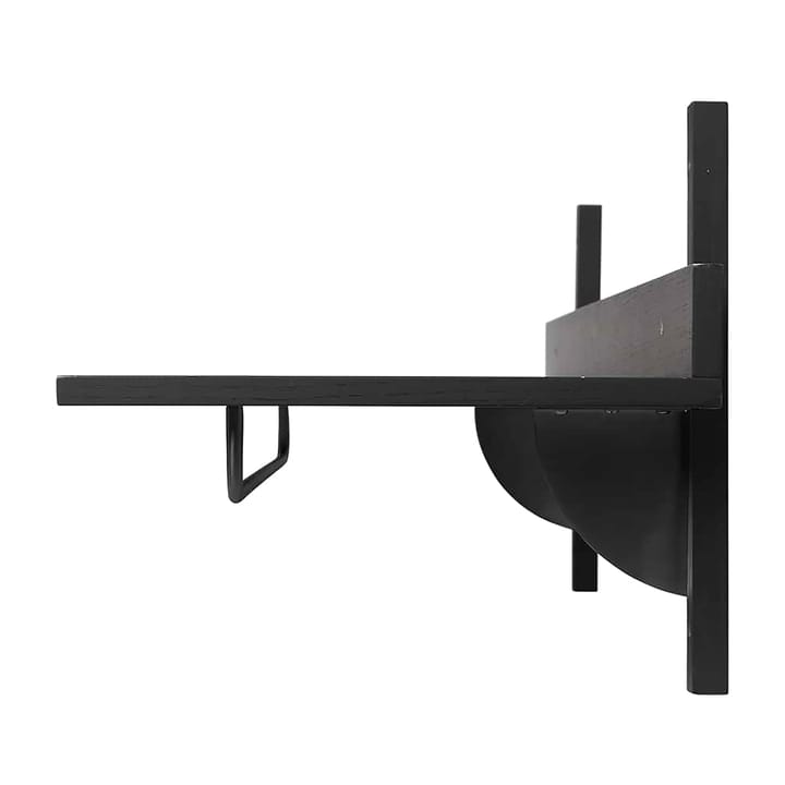 Sector hylle med stang 37 x 87 cm - Black ash-black brass - ferm LIVING