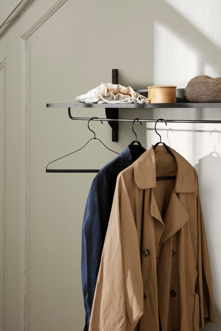 Sector hylle med stang 37 x 87 cm, Black ash-black brass Ferm Living