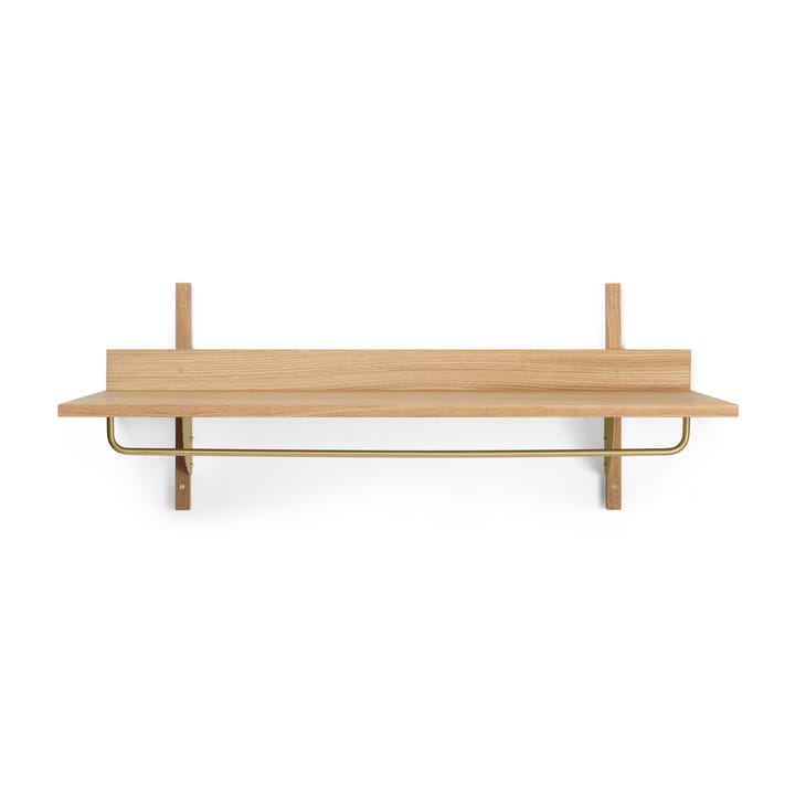 Sector hylle med stang 37 x 87 cm - Oak-brass - ferm LIVING