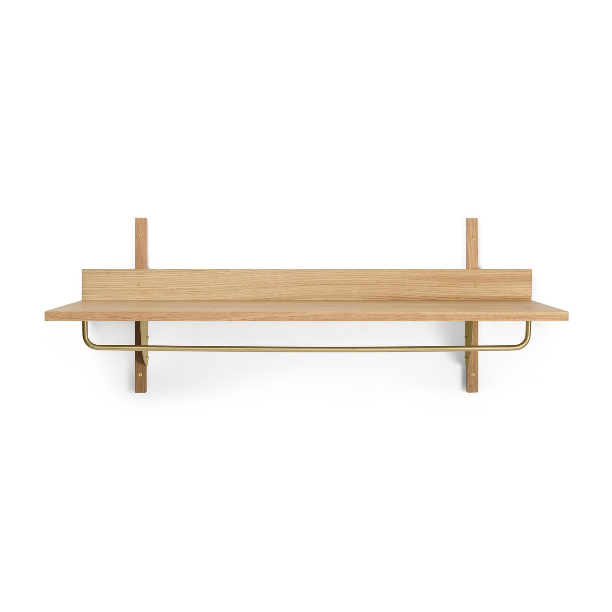 Ferm Living Sector hylle med stang 37 x 87 cm Oak-brass
