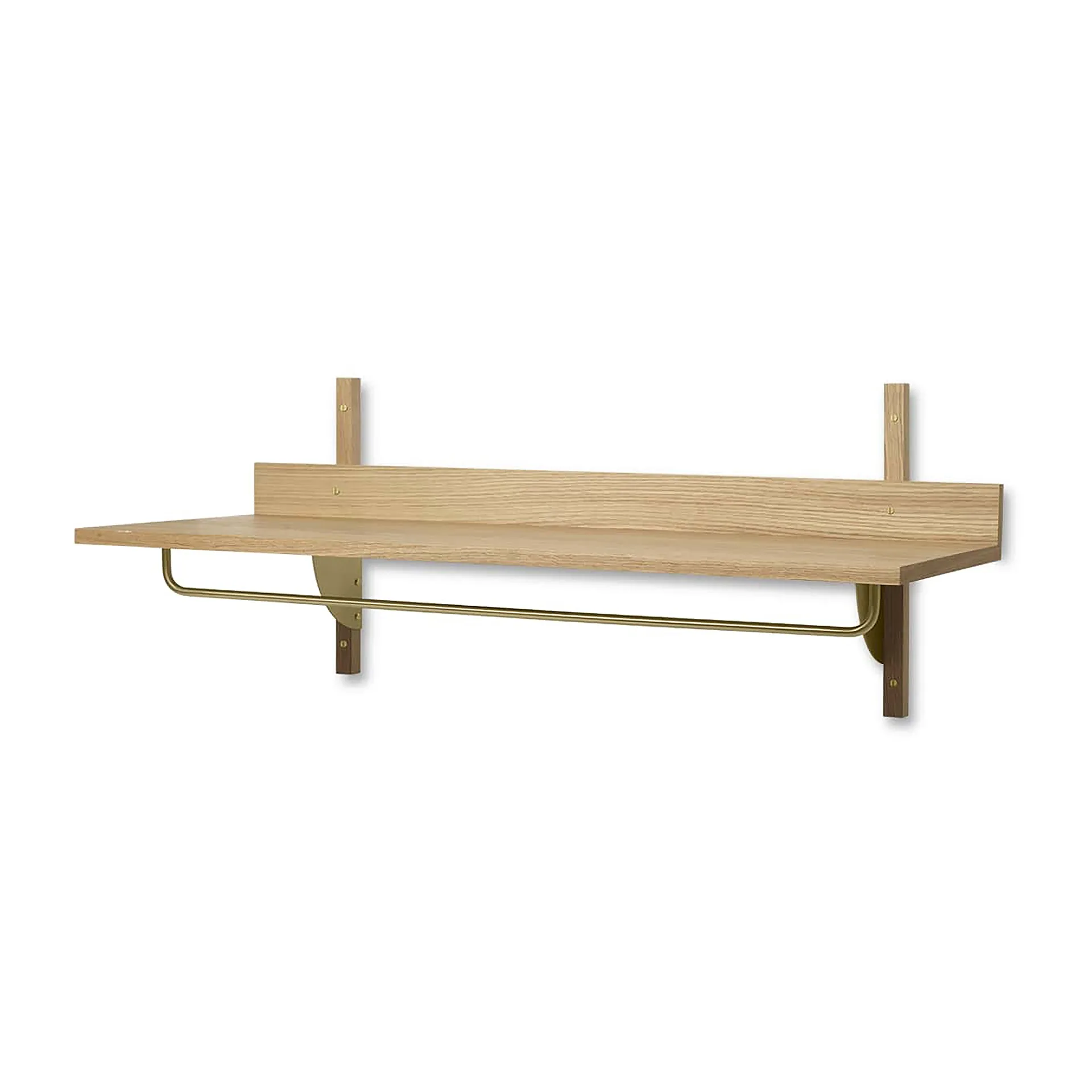 Sector hylle med stang 37 x 87 cm, Oak-brass Ferm Living
