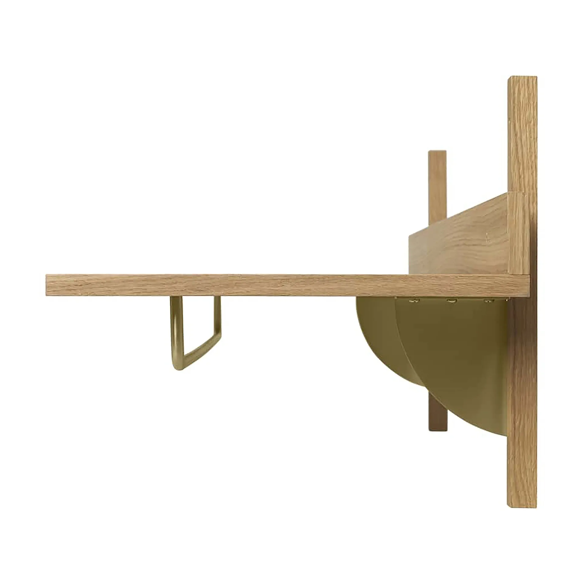 Sector hylle med stang 37 x 87 cm, Oak-brass Ferm Living