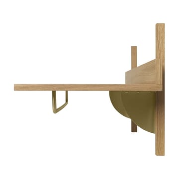 Sector hylle med stang 37 x 87 cm - Oak-brass - ferm LIVING