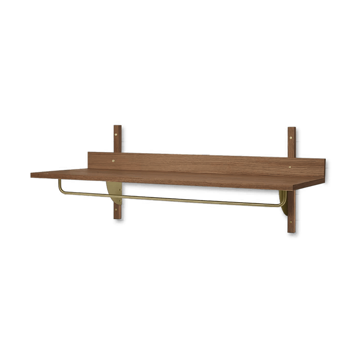 Sector hylle med stang 37 x 87 cm, Smoked Oak, brass Ferm Living