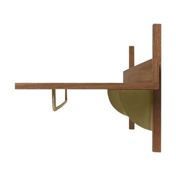 Sector hylle med stang 37 x 87 cm - Smoked Oak, brass - Ferm Living