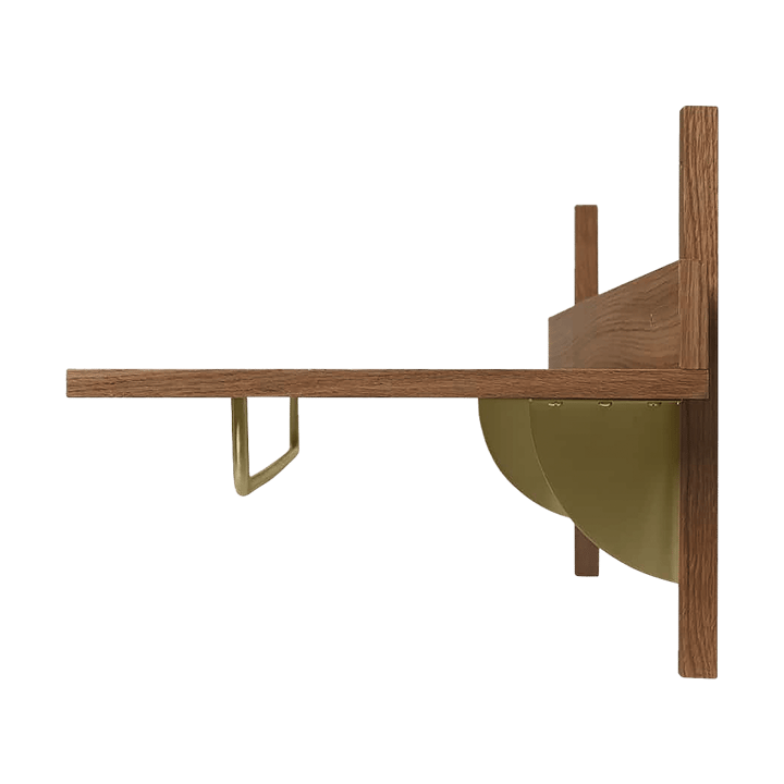 Sector hylle med stang 37 x 87 cm, Smoked Oak, brass Ferm Living