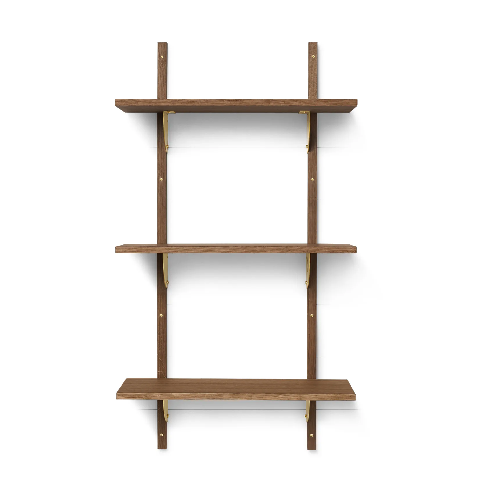 Sector hylle triple narrow, Smoked Oak, brass Ferm Living