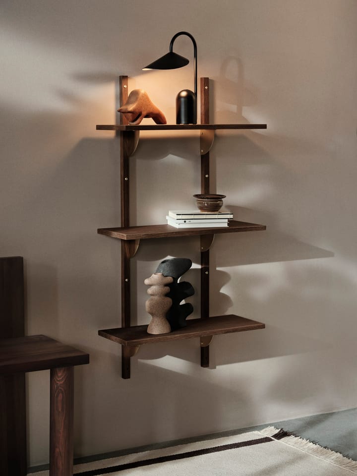 Sector hylle triple narrow, Smoked Oak, brass Ferm Living