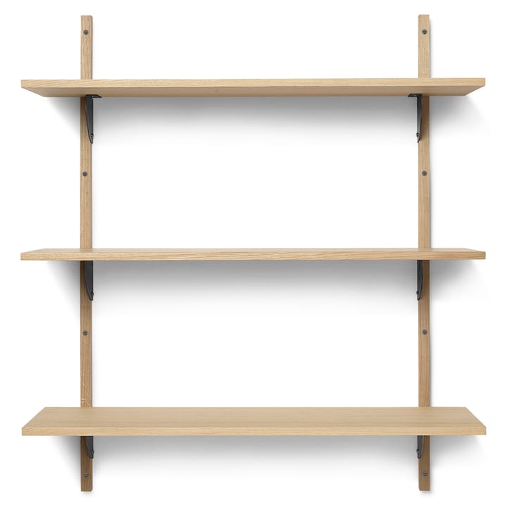 Sector hylle triple wide - Eik-svart - Ferm Living